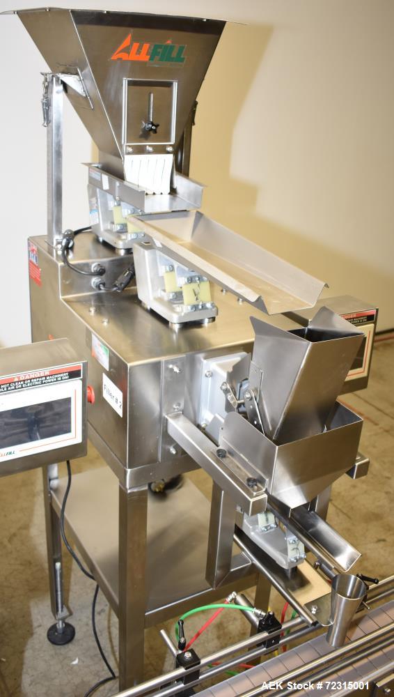 Used-All Fill VF110ST Linear Dual Head Vibratory Scale.